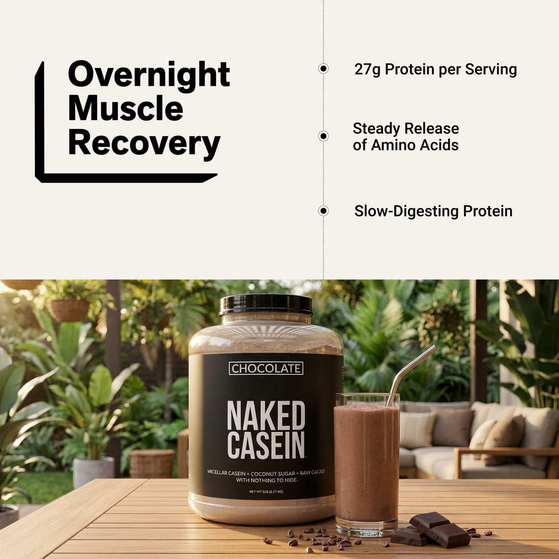 Chocolate Casein Protein Powder - 5LB