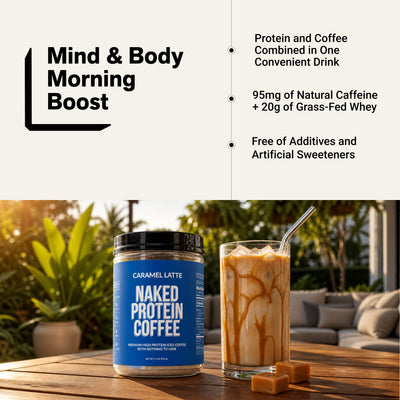 Café glacé protéiné caramel latte | Café protéiné Naked - 17 portions