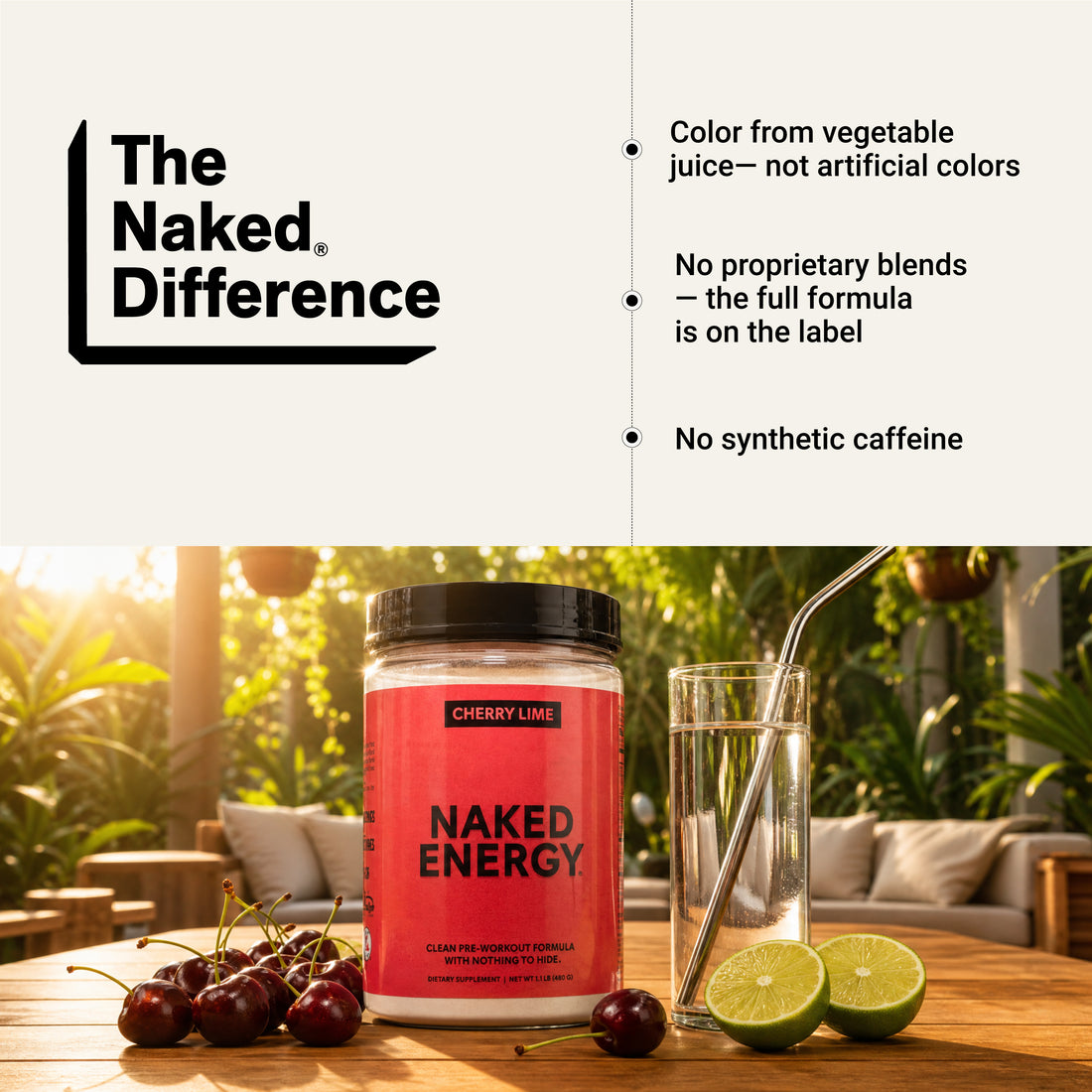 Zitrus-Pre-Workout-Ergänzung | Naked Energy - 30 Portionen