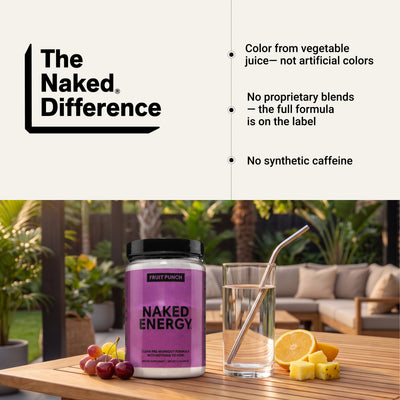 Suplement Przedtreningowy o Smaku Owocowego Poncha | Naked Energy - 30 Porcji