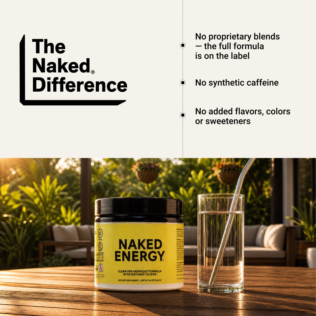 Pre Workout-tillskott | Naked Energy - 50 portioner