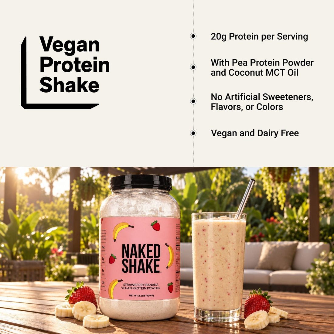 Strawberry Banana Protein Shake | Naked Shake - 30 Servings