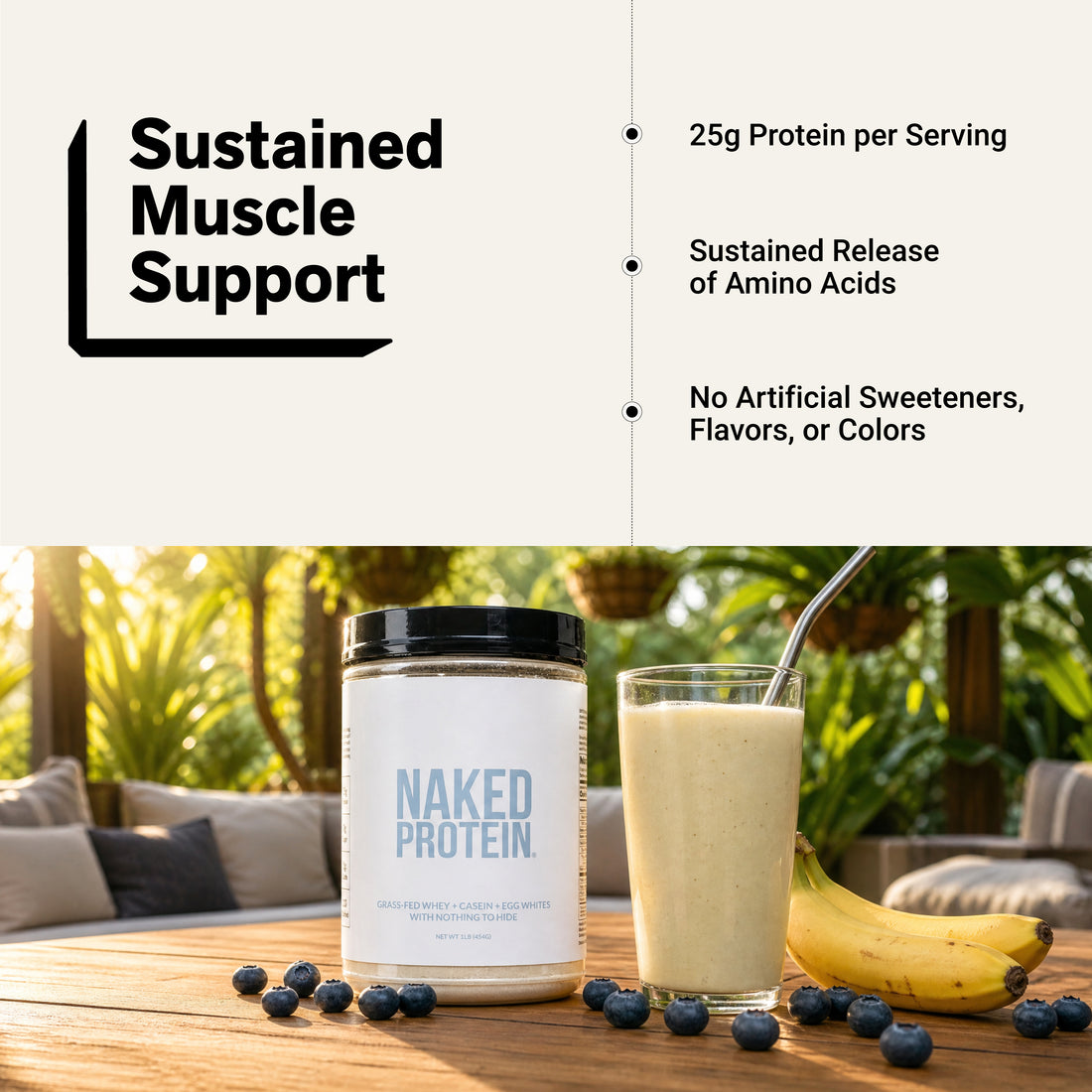 Eiwitpoeder Blend - 1LB Ei, Wei & Caseïne Eiwitmengsel | Naked Eiwit - 1lb