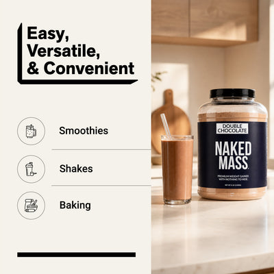 Supplément de protéines de gain de poids au double chocolat | Naked Mass - 8LB