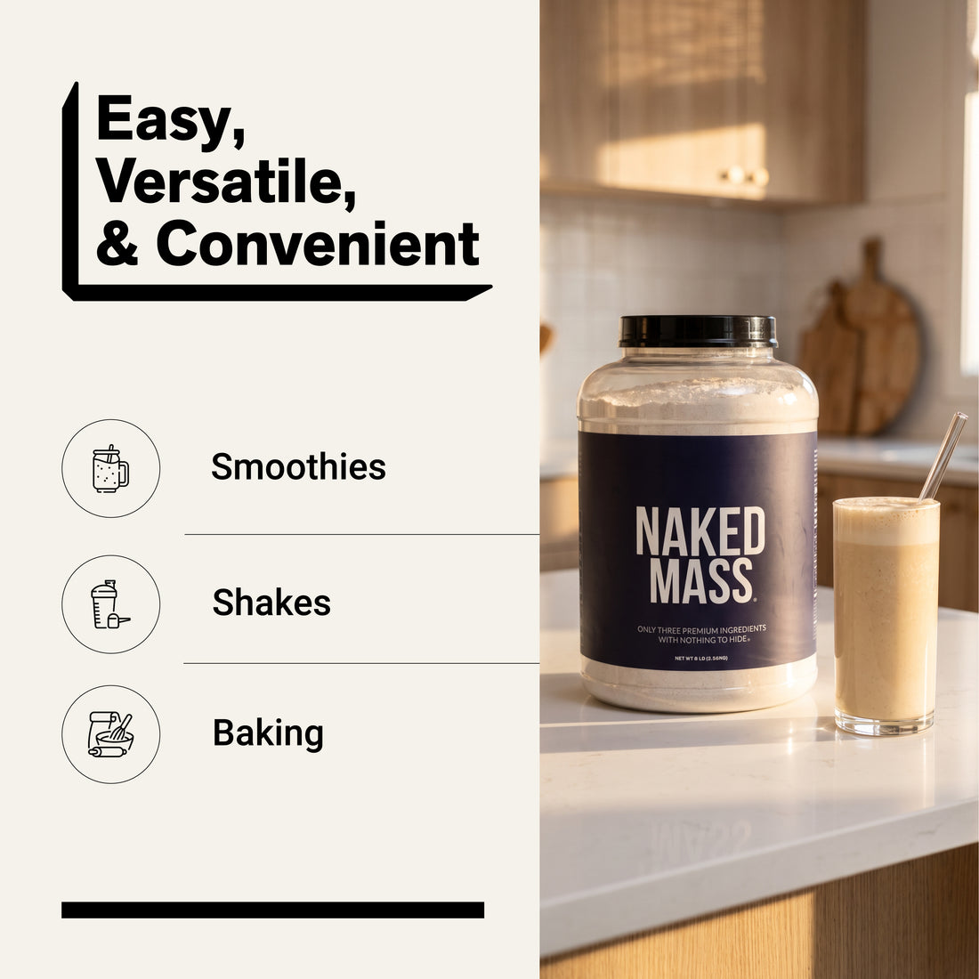 Suplement białkowy na przyrost masy | Naked Mass - 8LB
