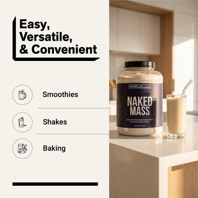 Vanilla Mass Gainer Protein Supplement | Naked Vanilla Mass - 8LB