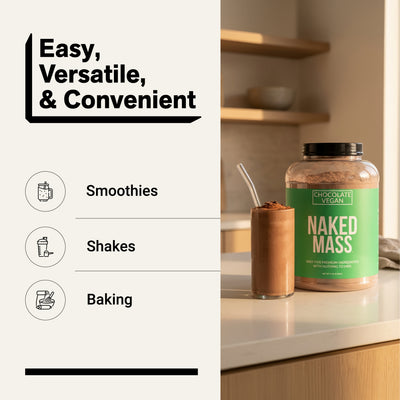 Chocolate Vegan Mass Gainer Supplement | Naked Vegan Mass - 8LB