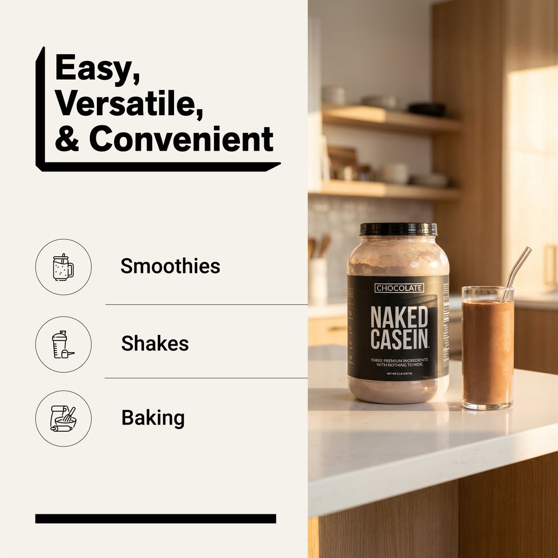 Proteine della Caseina al Cioccolato | Naked Chocolate Casein - 2LB