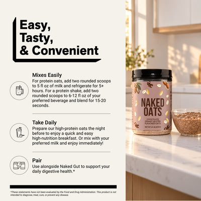 Chocolate Peanut Butter Protein Oats | Naked Oats
