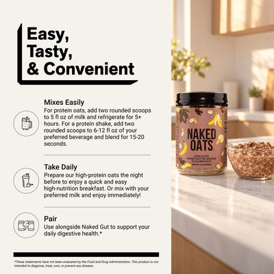 Chocolate Peanut Butter Banana Protein Oats | Naked Oats