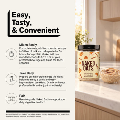 Avena proteica con rollos de canela | Naked Oats