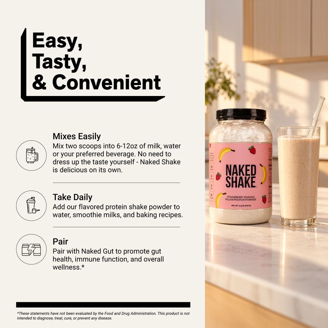 Strawberry Banana Protein Shake | Naked Shake - 30 Servings