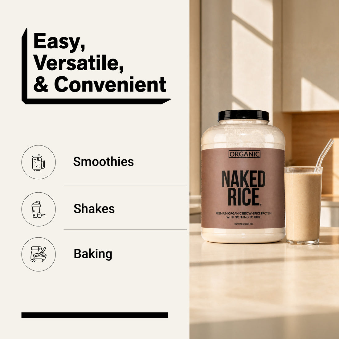 Organic Brown Rice Protein Powder | Naked Rice - 5lb