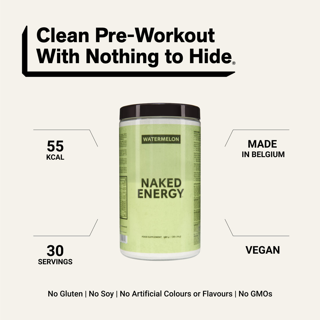 Watermelon Pre Workout Supplement | Naked Energy - 480g