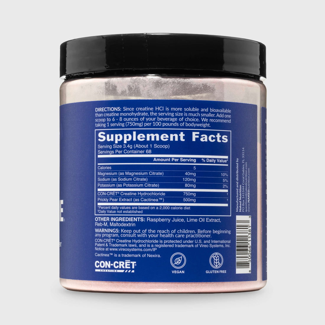 Raspberry Lime Creatine HCl Powder | Naked Lean Creatine - 231g