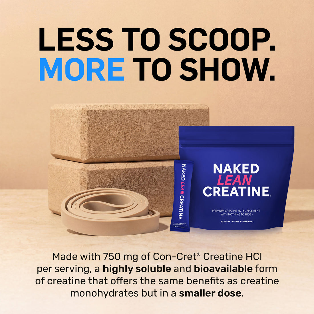 Paquetes de Creatina HCl para Viaje | Creatina Naked Lean - 30 Porciones