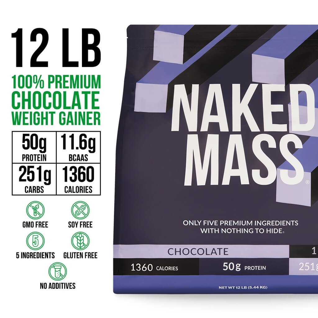 Chocolate Mass Gainer Protein Supplement | Naked Chocolate Mass - 12LB