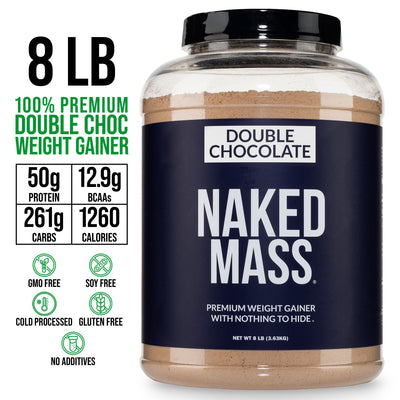 Suplemento proteico para aumentar de peso con doble chocolate | Naked Mass - 8 libras 