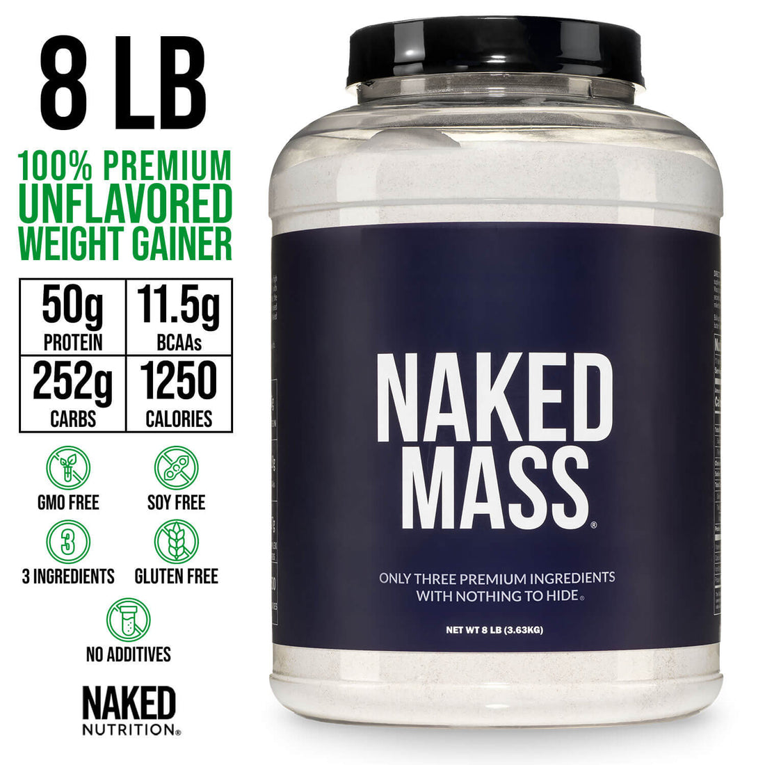 Mass Gainer Protein Supplement | Naked Mass - 8LB