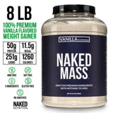 Vanilla Mass Gainer Protein Supplement | Naked Vanilla Mass - 8LB