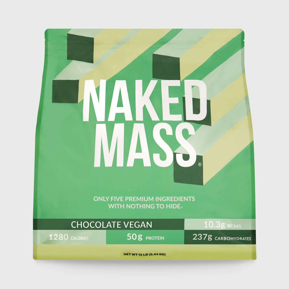 Chocolate Vegan Mass Gainer Supplement | Naked Vegan Mass - 12LB