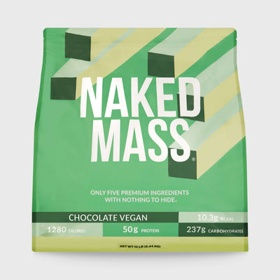 Chocolate Vegan Mass Gainer Supplement | Naked Vegan Mass - 12LB