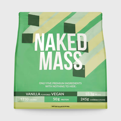 Vanilla Vegan Mass Gainer Supplement | Naked Vegan Mass - 12LB