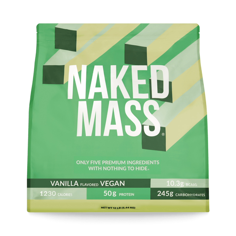 Suplemento vegano para aumentar de peso con sabor a vainilla | Naked Vegan Mass - 8 libras 