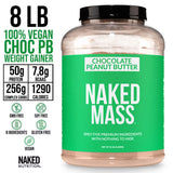 Chocolate Peanut Butter Vegan Mass Gainer Supplement | Naked Vegan Mass - 8LB