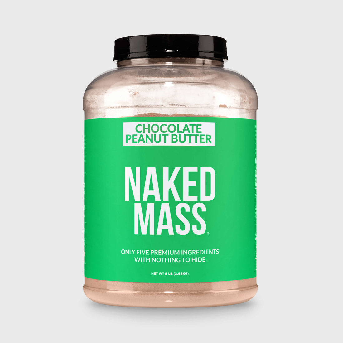 Chocolate Peanut Butter Vegan Mass Gainer Supplement | Naked Vegan Mass - 8LB