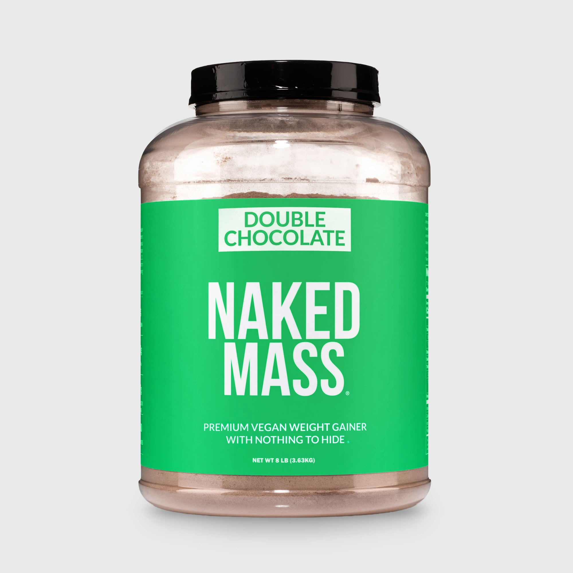 Suplemento vegano para aumentar de peso con doble chocolate | Naked Vegan Mass - 8 libras 