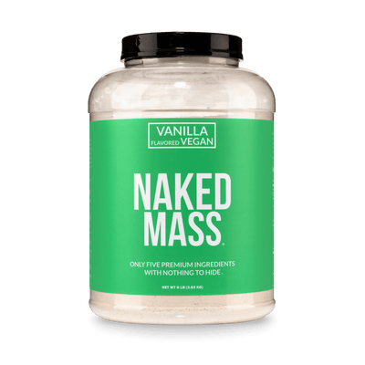 Suplemento vegano para aumentar de peso con sabor a vainilla | Naked Vegan Mass - 8 libras 