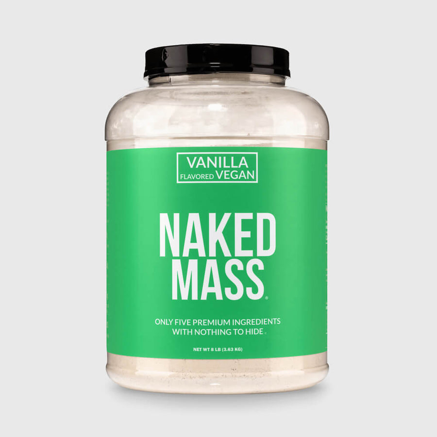 Suplemento vegano para aumentar de peso con sabor a vainilla | Naked Vegan Mass - 8 libras 