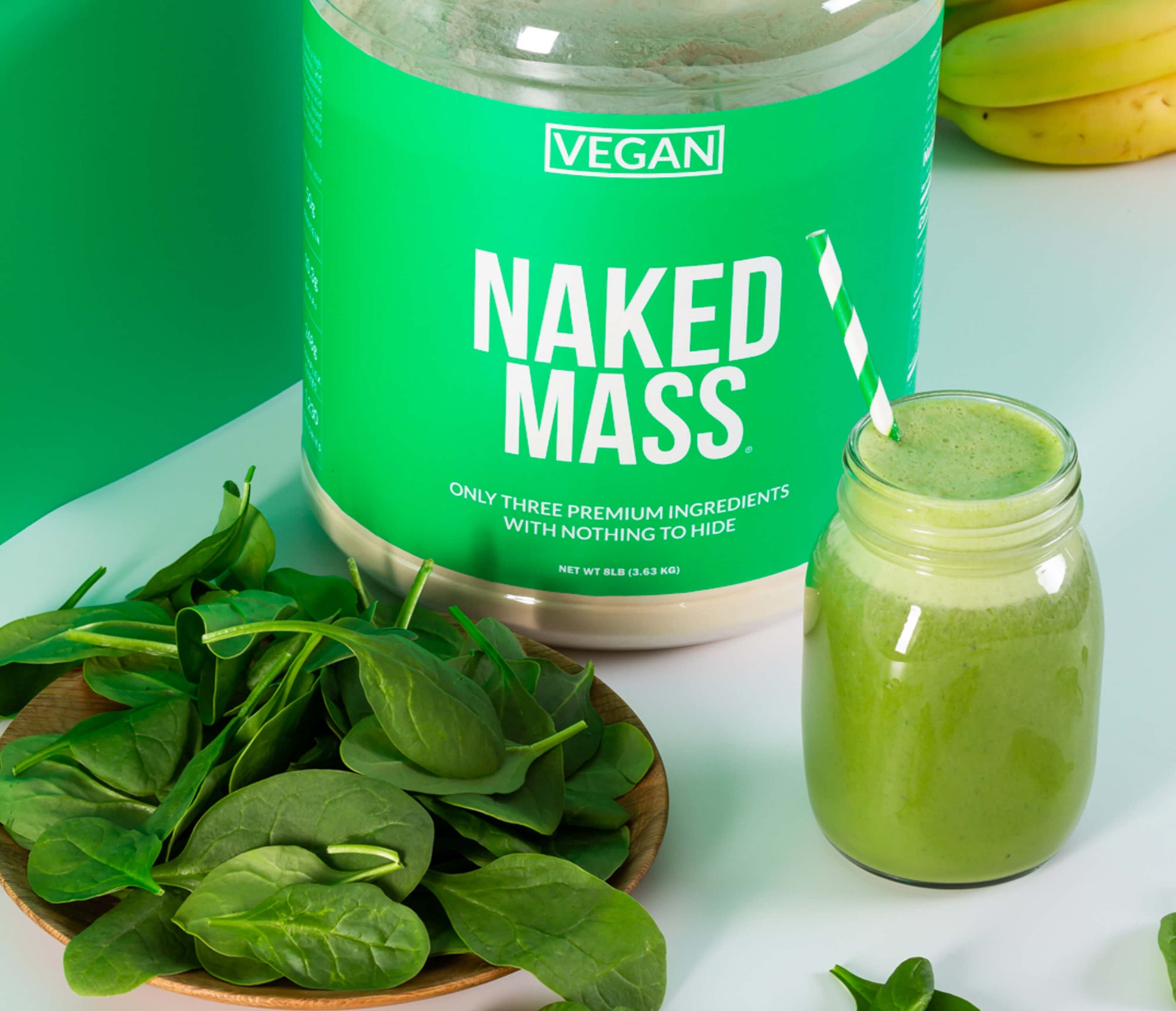 Add our vegan mass gainer to protein shakes and smoothie bowls. Best used between meals, after a workout, or before bed.