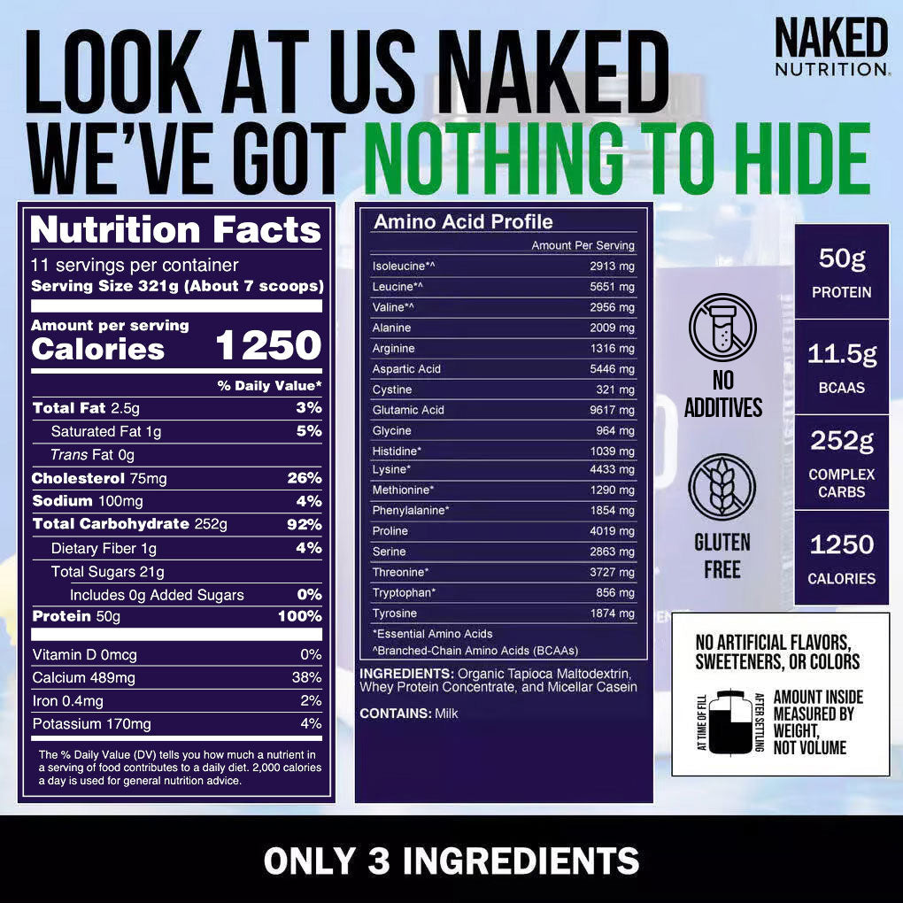 Mass Gainer Protein Supplement | Naked Mass - 8LB