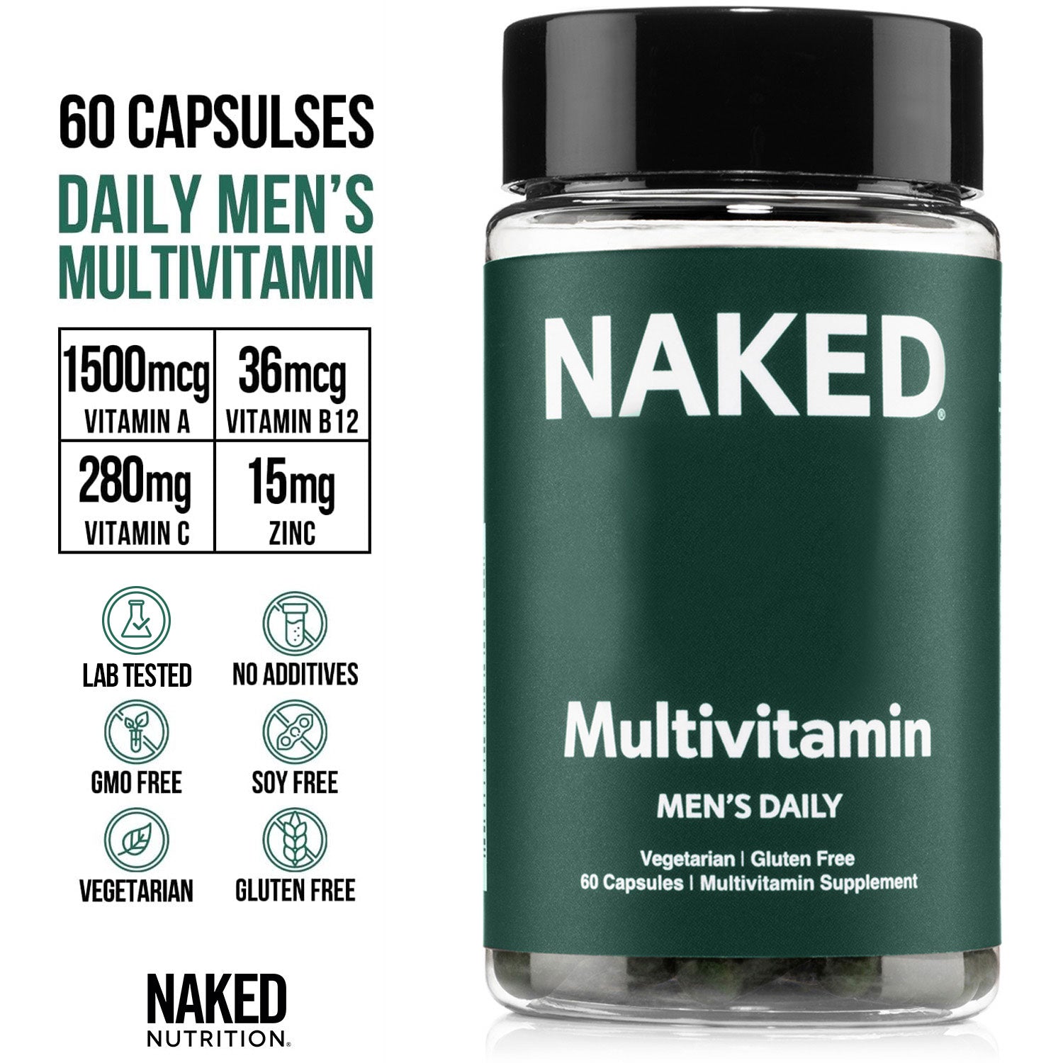 Multivitamin for Men | Naked Men's Multi - 60 Capsules - Image 4