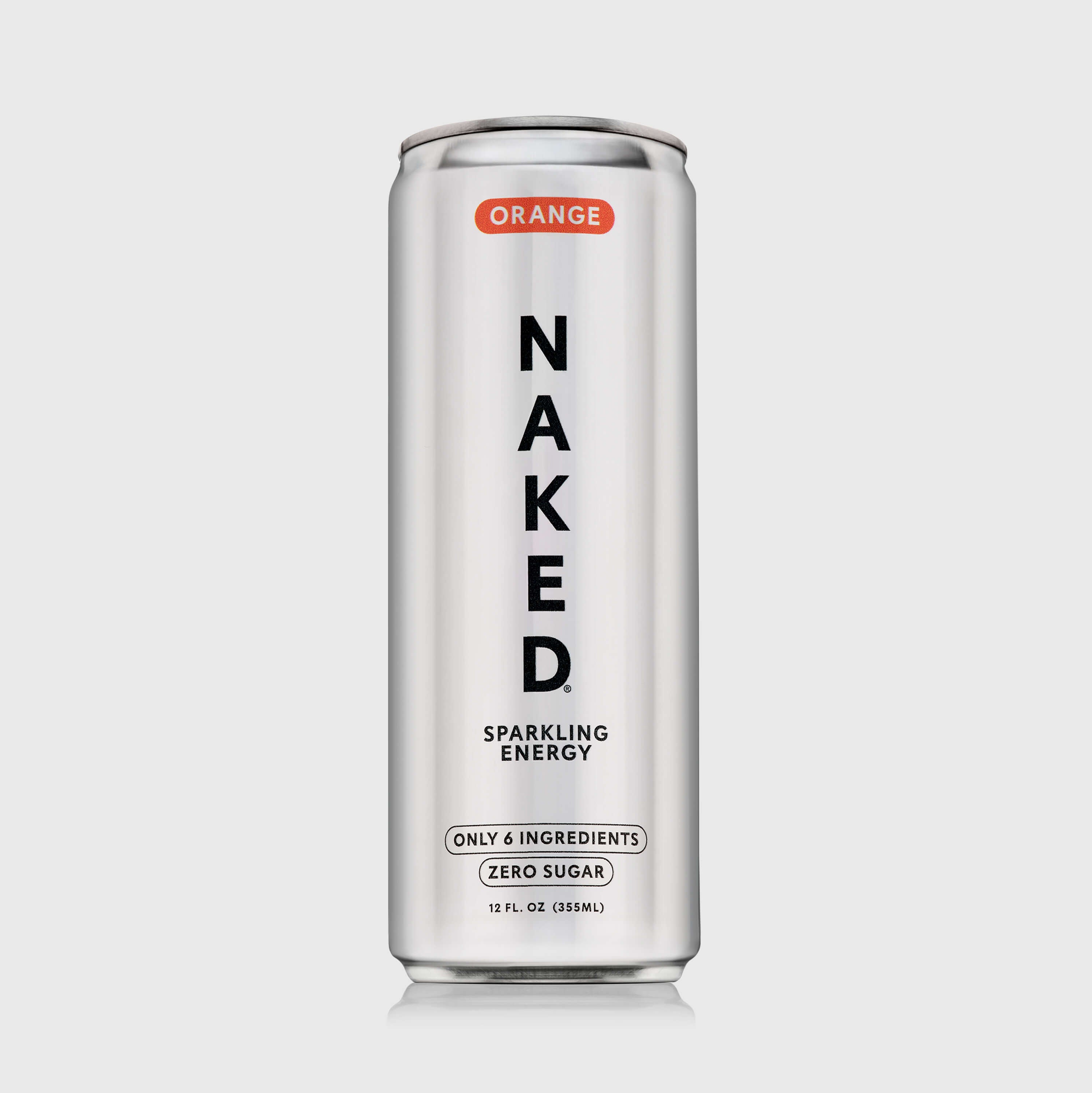 Orange Naked Sparkling Energy | Clean Energy Drink - 12 Cans