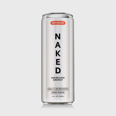 Orange Naked Sparkling Energy | Clean Energy Drink - 12 Cans