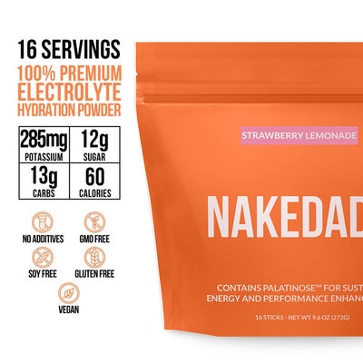 Electrolytes Powder Packets - Strawberry Lemonade | Nakedade