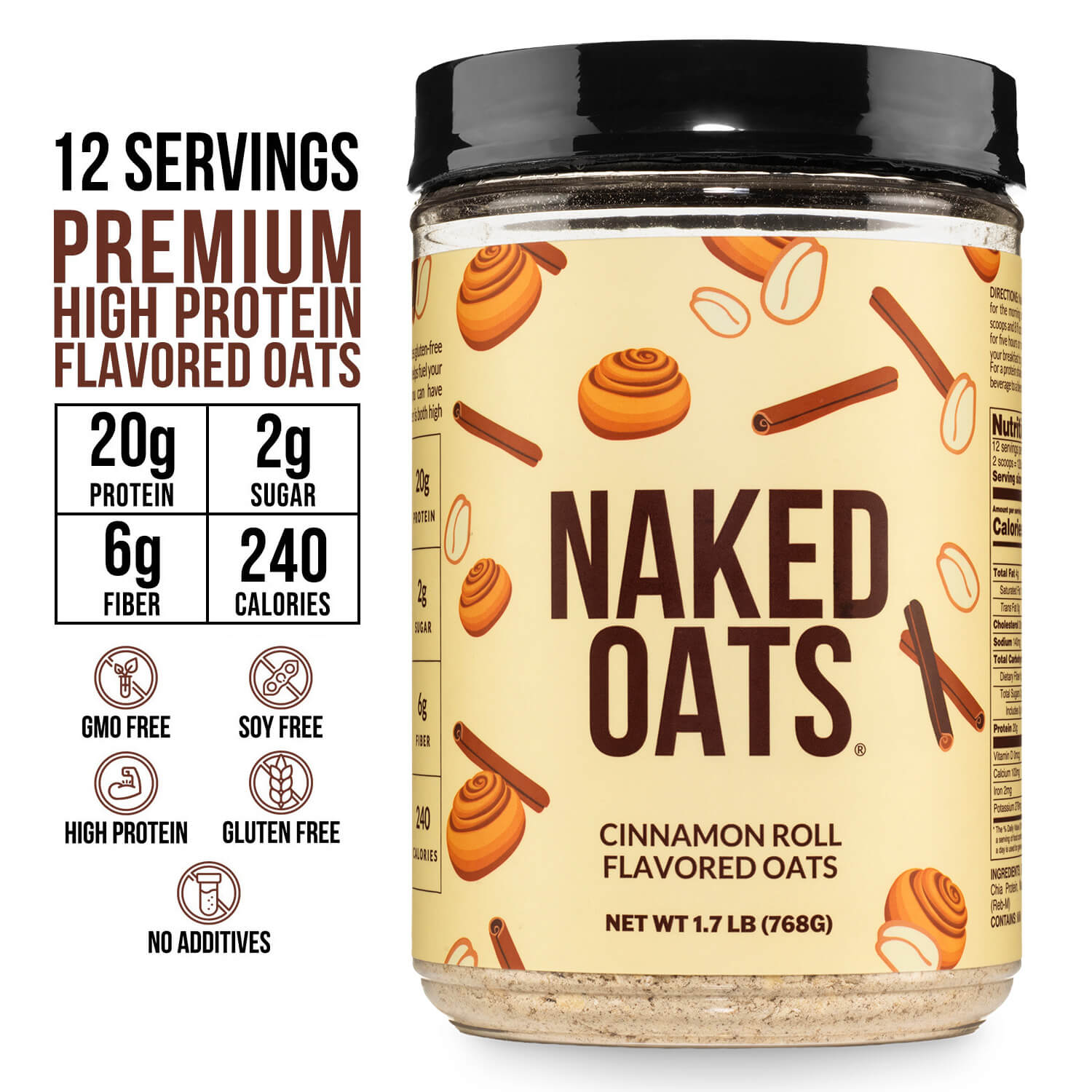 Avena proteica con rollos de canela | Naked Oats