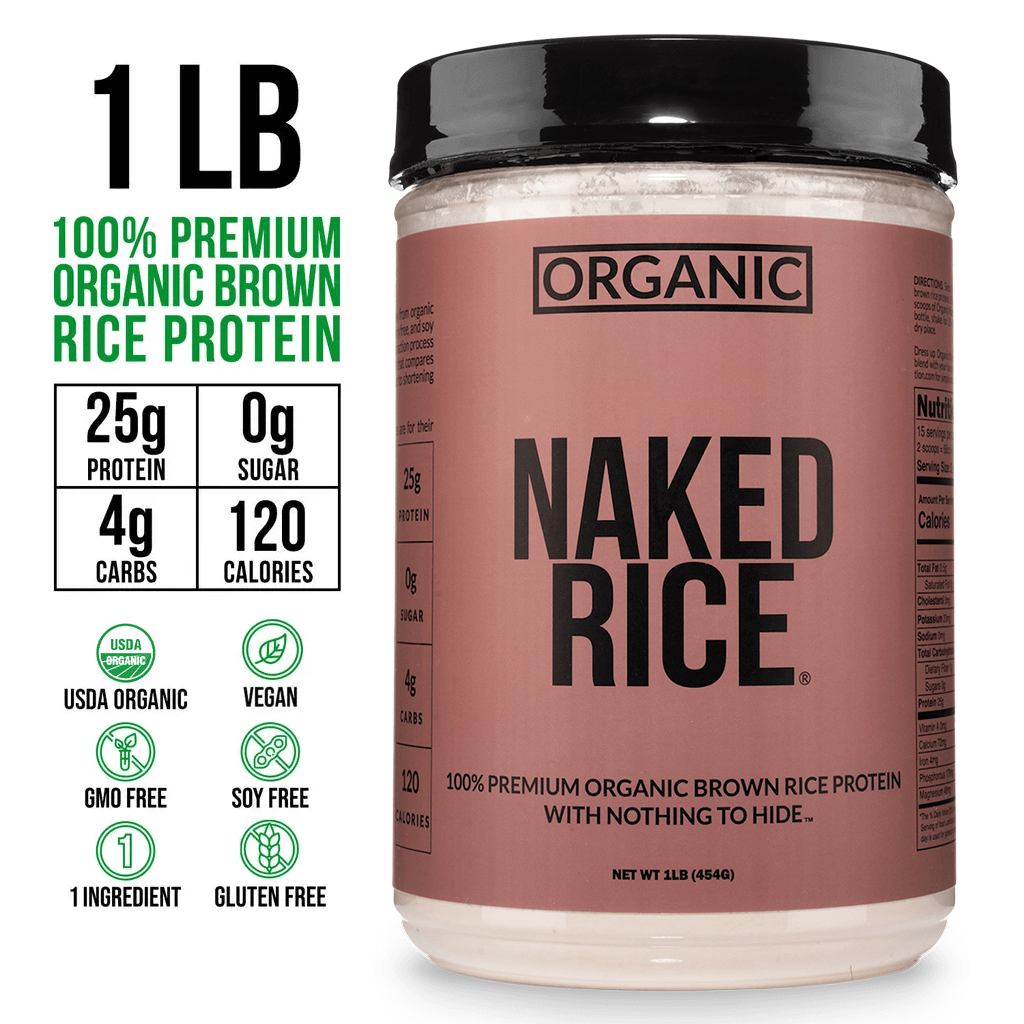 Proteína de arroz integral orgánico en polvo, 1 libra | Naked Rice - 1 libra