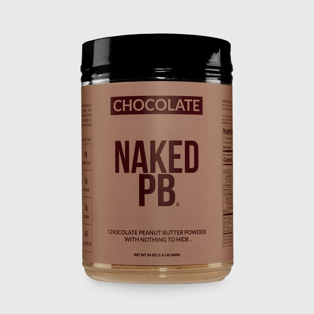 Mantequilla de maní en polvo con chocolate | Mantequilla de maní sin sabor a chocolate - 1,5 lb