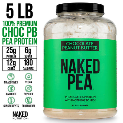 Proteína de guisante en polvo con mantequilla de maní y chocolate | Naked Pea - 5 libras