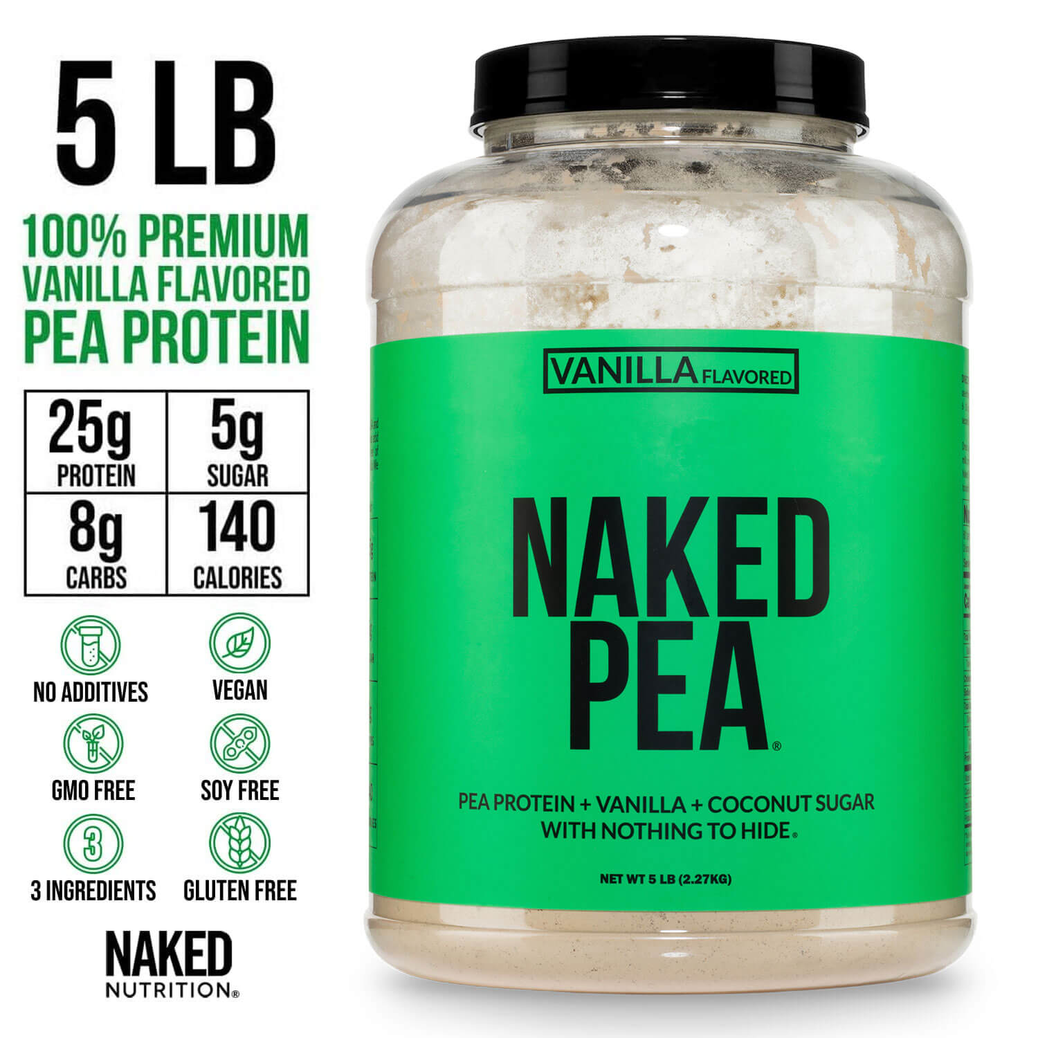 Vanilla Pea Protein Powder | Naked Vanilla Pea - 5LB
