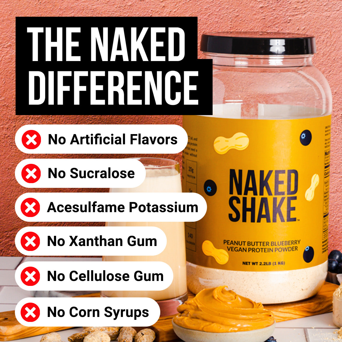 PB Blueberry Vegan Protein | Naked Shake - 30 Servings