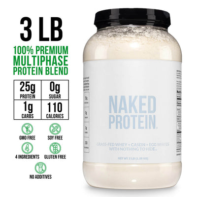 Miscela di proteine in polvere - Miscela di proteine di uovo, siero di latte e caseina da 1,36 kg | Naked Protein - 1,36 kg