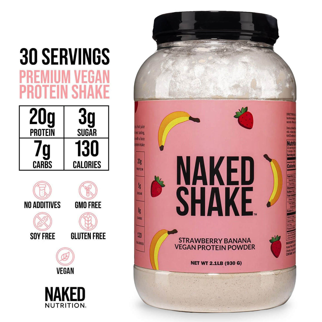 Strawberry Banana Protein Shake | Naked Shake - 30 Servings