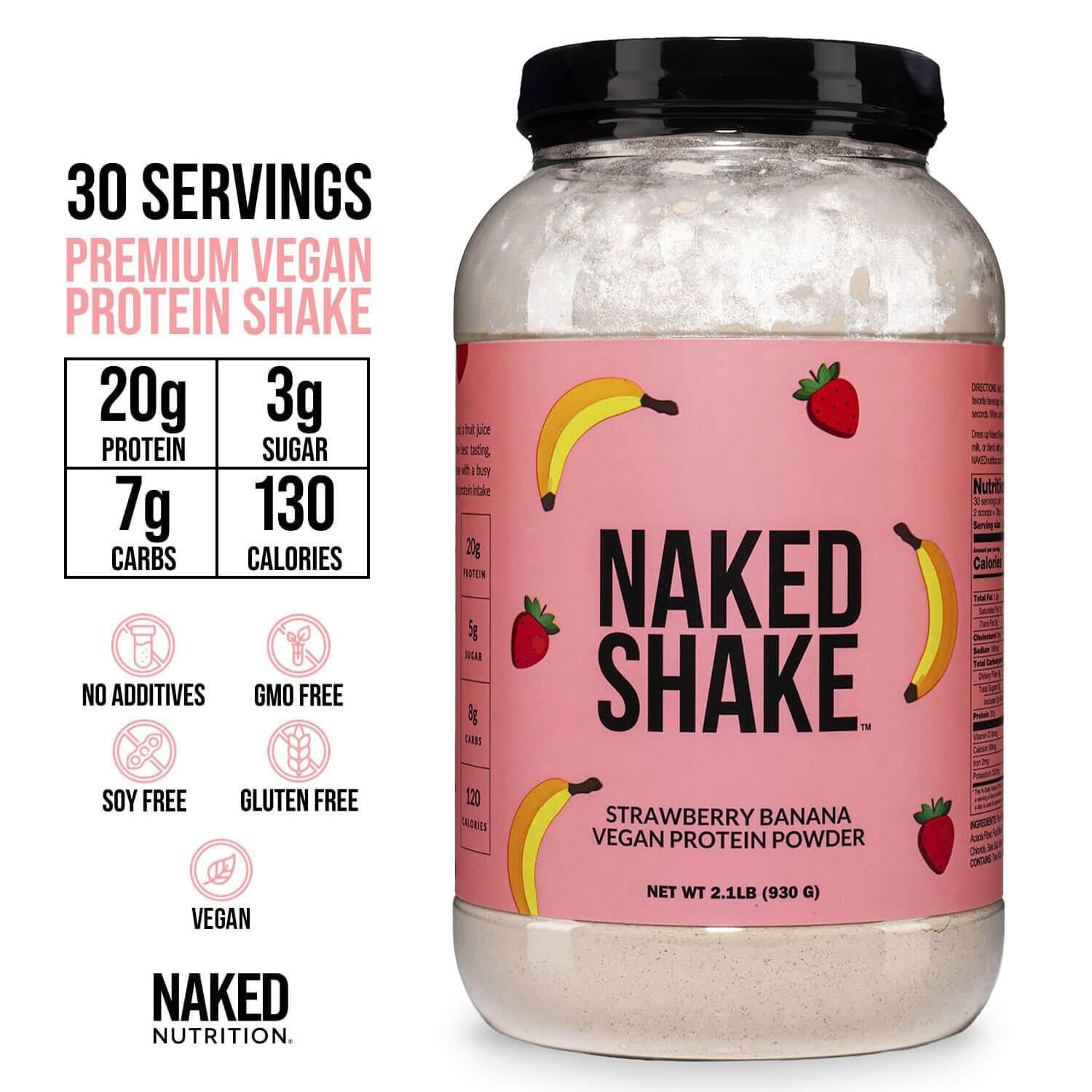 Strawberry Banana Protein Shake | Naked Shake - 30 Servings