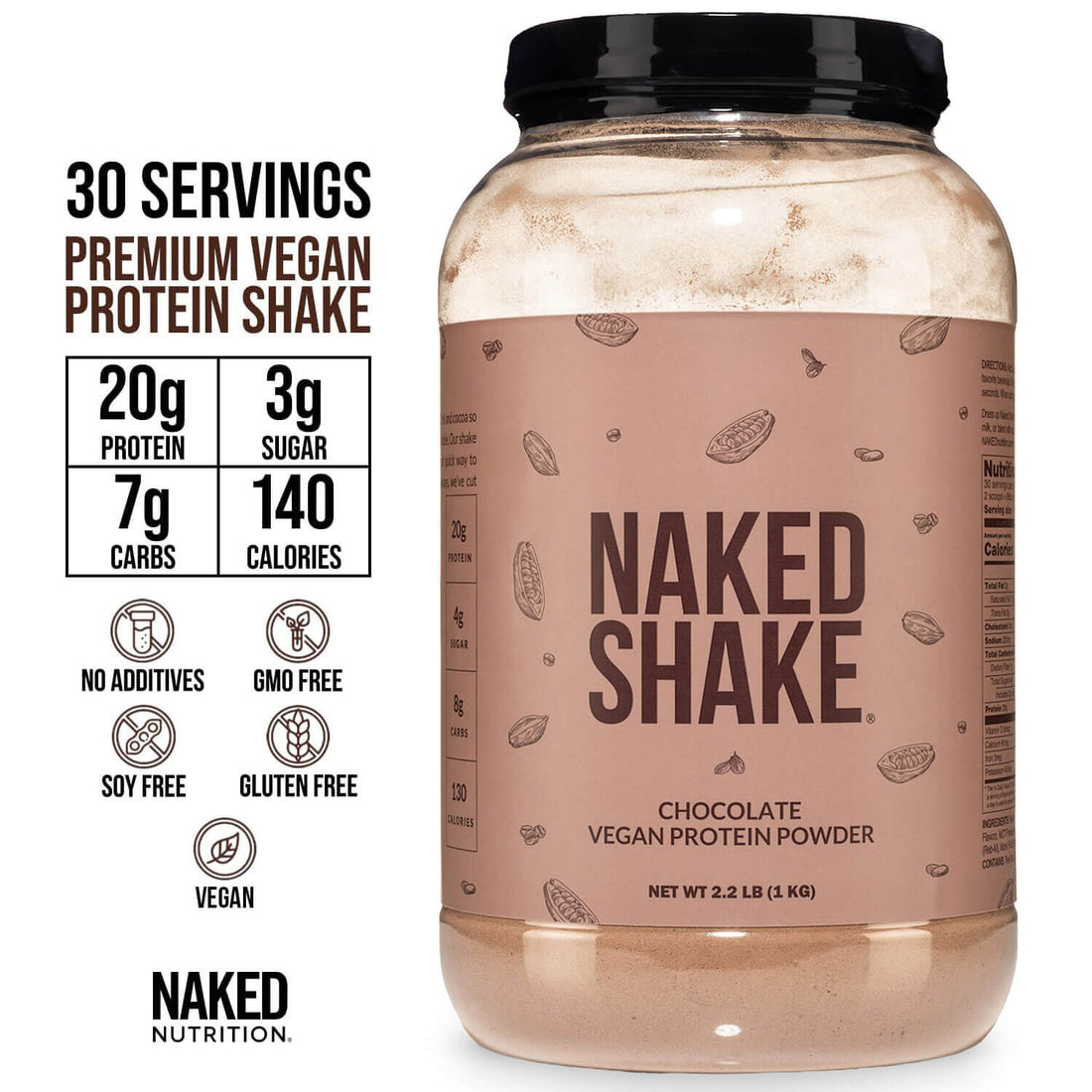 Batido de proteína de chocolate | Naked Shake - 30 porciones