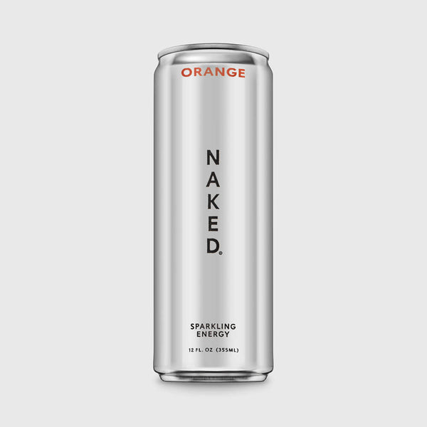 Orange Naked Sparkling Energy | Clean Energy Drink - 12 Cans